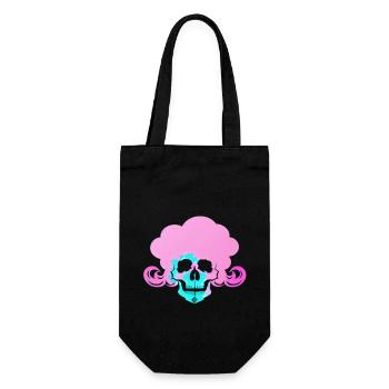 Fire Skull Smoke Pink Skeleton Flames 10 - Gift Bag for Bottles - black - Front