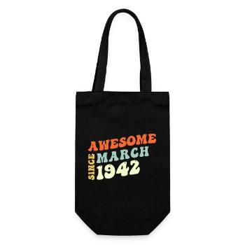 Groovy 81 Years Old Awesome Since March 1942 81st - Gift Bag for Bottles - black - Front