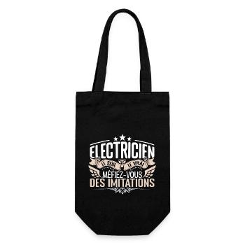 Électricien le seul Électricien le vrai Électricie - Sac à bouteille - noir - Devant