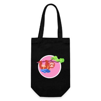Paresseux rose - Sac à bouteille - noir - Devant