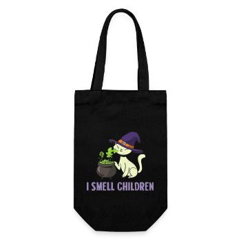 Katzen Hexe - Halloween Cat - Geschenkbeutel für Flaschen - Schwarz - Vorne