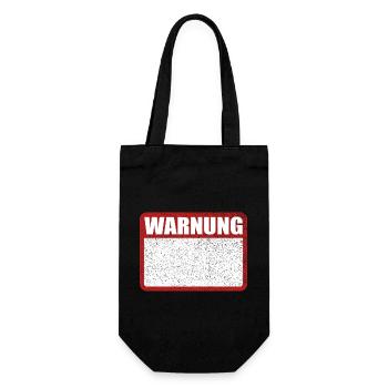 Warnung Schild leer Achtung Blechschild - Geschenkbeutel für Flaschen - Schwarz - Vorne