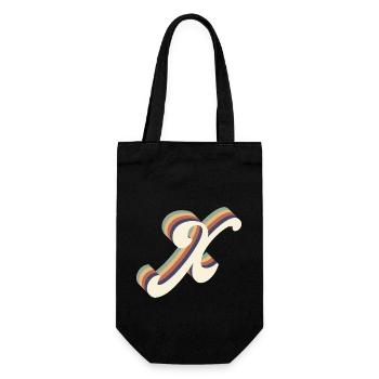 letter K - Gift Bag for Bottles - black - Front