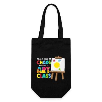 Some Call It Chaos We Call It Art Class Art Teache - Gift Bag for Bottles - black - Front
