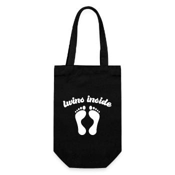 Pregnancy Baby shower Babyshower Boy Girl - Gift Bag for Bottles - black - Front