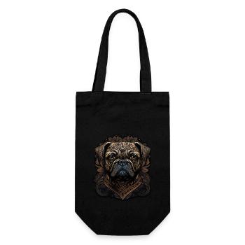 Petit carlin avec ornements - Sac à bouteille - noir - Devant