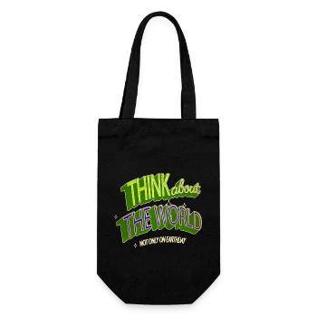 happy birthday present idea earth day apparel - Geschenkbeutel für Flaschen - Schwarz - Vorne