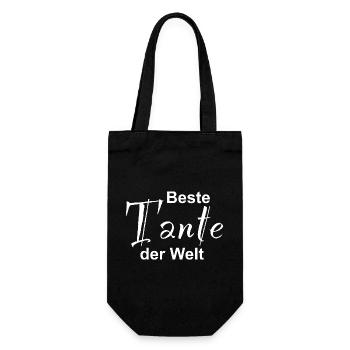 Beste Tante der Welt Design - Geschenkbeutel für Flaschen - Schwarz - Vorne