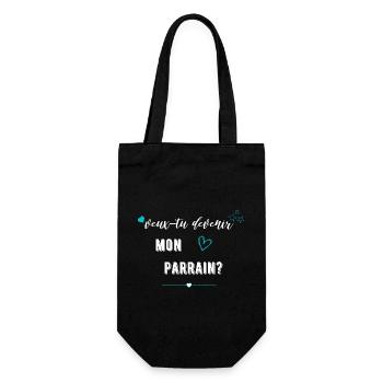 veux tu devenir mon parrain-Futur parrain - Sac à bouteille - noir - Devant