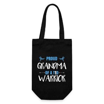 Proud Grandma Of A T1D Warrior - Gift Bag for Bottles - black - Front
