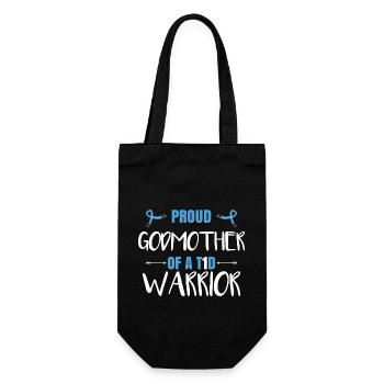 Proud Godmother Of A T1D Warrior - Gift Bag for Bottles - black - Front