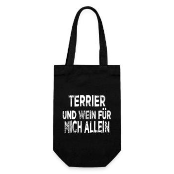 weinliebhaber ich nie no cool bullterrier rotwein - Geschenkbeutel für Flaschen - Schwarz - Vorne