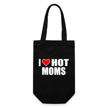 I love hot moms - Geschenkbeutel für Flaschen - Schwarz - Vorne