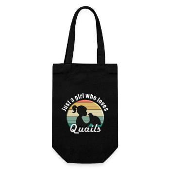 Just a girl who loves quails - Geschenkbeutel für Flaschen - Schwarz - Vorne