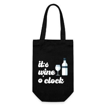 Beer Beer Wine Vino Party - Gift Bag for Bottles - black - Front