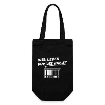 Wir Leben Für die Nacht - Techno Musik Geschenk - Geschenkbeutel für Flaschen - Schwarz - Vorne