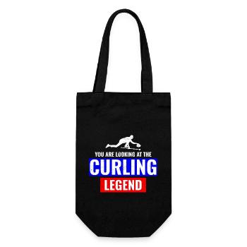 Curling Legende Winter Ice Sport Curler Funny - Geschenkbeutel für Flaschen - Schwarz - Vorne