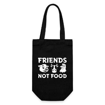 Friends not Food - Geschenkbeutel für Flaschen - Schwarz - Vorne