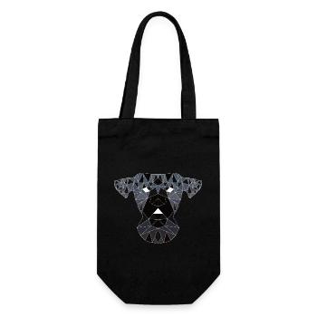 Polygon Hund Hundebesitzer bester Freund - Geschenkbeutel für Flaschen - Schwarz - Vorne