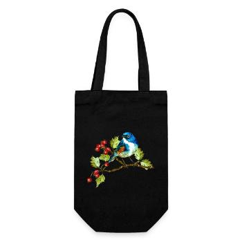 Bunter Vogel - Geschenkbeutel für Flaschen - Schwarz - Vorne
