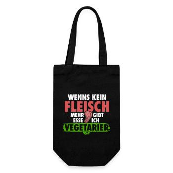 Sarkastisch Nicht Vegetarisch - Fun - Geschenkbeutel für Flaschen - Schwarz - Vorne