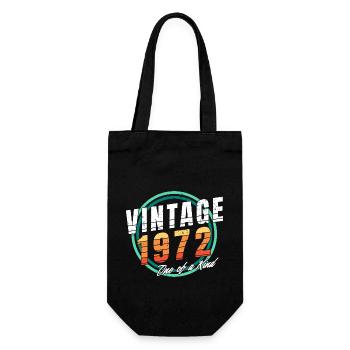 Vintage 1972 Hemd für Herren Damen 51 Jahre 51. - Geschenkbeutel für Flaschen - Schwarz - Vorne