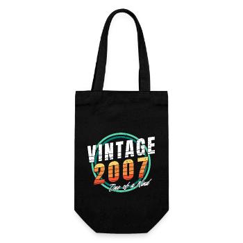 Vintage 2007 Shirt für Herren Damen 16 Jahre alt 16. - Geschenkbeutel für Flaschen - Schwarz - Vorne