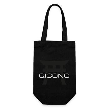 Torii Tor Qigong weiss - Geschenkbeutel für Flaschen - Schwarz - Vorne