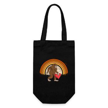 Bigfoot Heart Saint-Valentin Garçons Hommes Amour - Sac à bouteille - noir - Devant