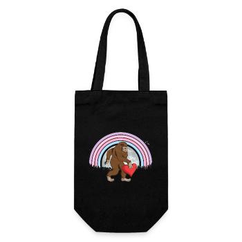 Bigfoot Heart Valentines Day Girl Women Love Sasqu - Gift Bag for Bottles - black - Front