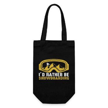 I´d rather be Snowboarding - Gift Bag for Bottles - black - Front