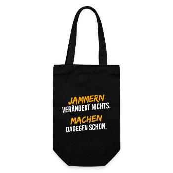 Jammern machen dagegen schon - Geschenkbeutel für Flaschen - Schwarz - Vorne