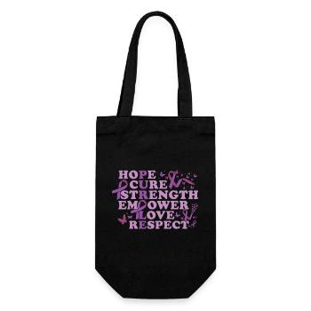Epilepsy Warrior Purple Ribbon Epilepsy Awareness - Gift Bag for Bottles - black - Front