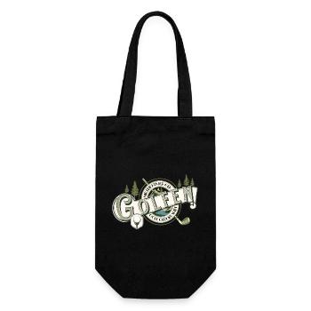 Golf Hobby Vintage Mountain Funny - Geschenkbeutel für Flaschen - Schwarz - Vorne