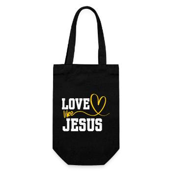 Love Like Jesus Christ Gott Religion Kreuz Glaube - Geschenkbeutel für Flaschen - Schwarz - Vorne