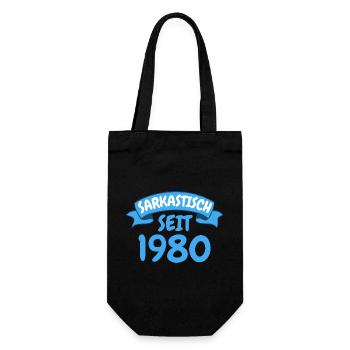 43 Jahre Geburtstag Geschenk Sarkastisch seit 1980 - Geschenkbeutel für Flaschen - Schwarz - Vorne