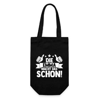 Vorname Emma - Geschenkbeutel für Flaschen - Schwarz - Vorne