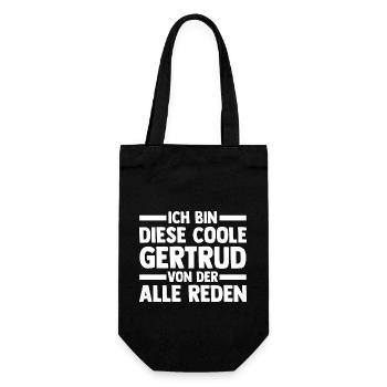 Gertrud - Geschenkbeutel für Flaschen - Schwarz - Vorne