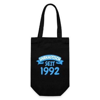 31 Jahre Geburtstag Geschenk Sarkastisch seit 1992 - Geschenkbeutel für Flaschen - Schwarz - Vorne