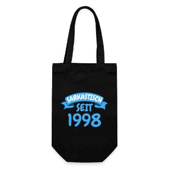 25 Jahre Geburtstag Geschenk Sarkastisch seit 1998 - Geschenkbeutel für Flaschen - Schwarz - Vorne