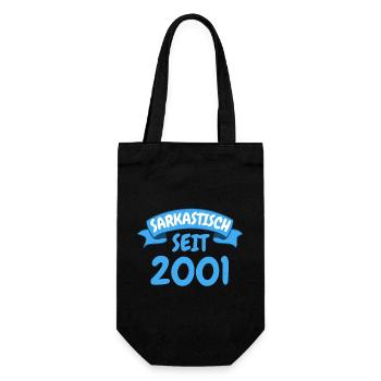 22 Jahre Geburtstag Geschenk Sarkastisch seit 2001 - Geschenkbeutel für Flaschen - Schwarz - Vorne