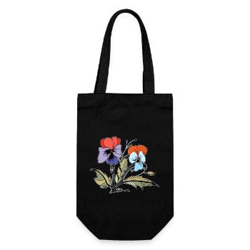 Flowers - Gift Bag for Bottles - black - Front