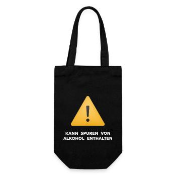 kann spuren von alkohol enthalten - Geschenkbeutel für Flaschen - Schwarz - Vorne