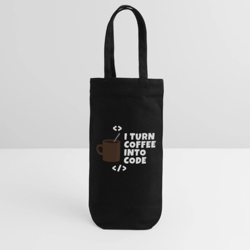 I turn coffee into code Programmierer Entwickler Geschenkbeutel für Flaschen