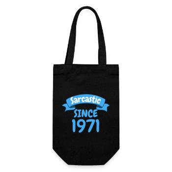 52 years birthday gift sarcastic since 1971 - Gift Bag for Bottles - black - Front
