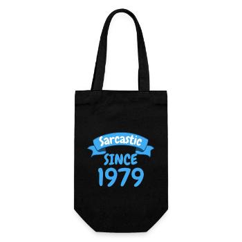 44 Jahre Geburtstag Geschenk Sarkastisch seit 1979 - Geschenkbeutel für Flaschen - Schwarz - Vorne
