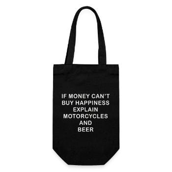 Motorbike and beer - Gift Bag for Bottles - black - Front