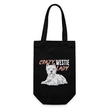 West Highland White Terrier Westie - Gift Bag for Bottles - black - Front