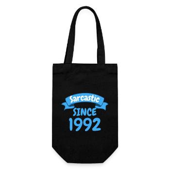 31 Jahre Geburtstag Geschenk Sarkastisch seit 1992 - Geschenkbeutel für Flaschen - Schwarz - Vorne