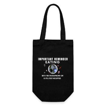 Mic On Eating Reminder Graphic - Gift Bag for Bottles - black - Front